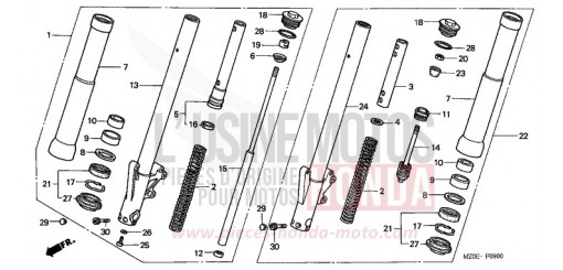 FOURCHETTE AVANT GL1500C2 de 2002